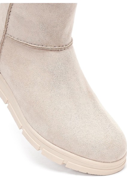 Kadın Bej Fermuarlı Süet Teddy Bot 25WFE250910