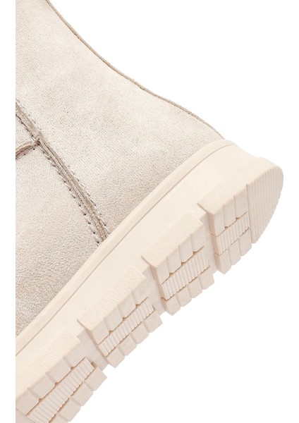 Kadın Bej Fermuarlı Süet Teddy Bot 25WFE250910