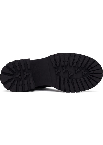 Kadın Siyah Kalın Tabanlı Deri Chelsea Bot 25WFD141018 indirimleri