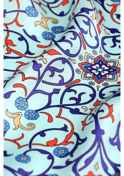 Mavi Sarmaşık Desen Sura Ipek Eşarp fırsatları