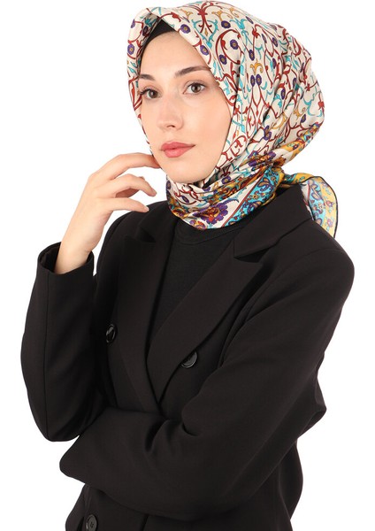 Mor Sarmaşık Desen Sura Ipek Eşarp