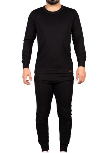 Unisex Siyah Alt Üst Takım Termal Içlik Bere Hediyeli