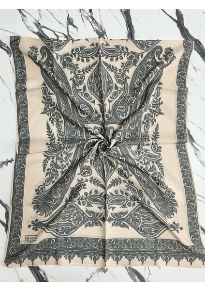 Siyane Şal Desen Pamuklu Şal - 11