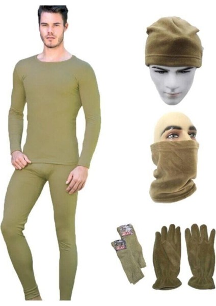 Termal Içlik Takımı Polar Bere Boyunluk Eldiven Termal Çorap Seti