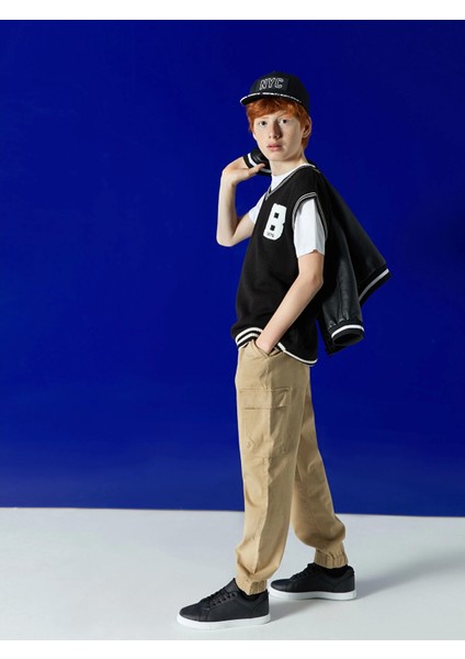 Lcw Kids Bej Rahat Kalıp Erkek Çocuk Jogger Kargo Pantolon