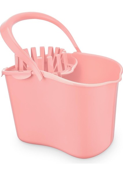 Sıkmalı Temizlik Kovası 15 litre, Standart Sıkmalı Yer Zemin Temizlik Mop Kovası F065 Pembe indirimleri