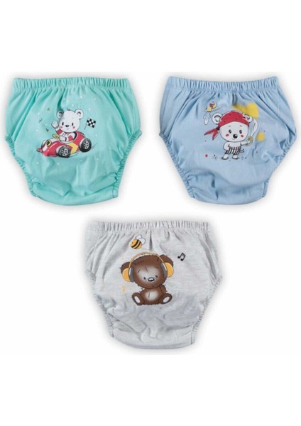 Pamuk 3'lü Erkek Kombin 1 Şirin Alıştırma Külodu