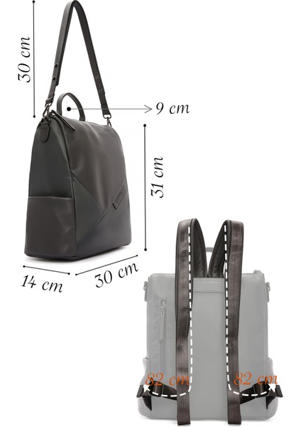 Kadın Gri Uzun Askılı Casual Sırt Çantası 25WBD250214 fiyatları