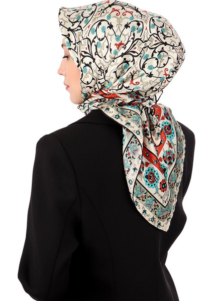 Ekru Sarmaşık Desen Sura Ipek Eşarp fiyatları