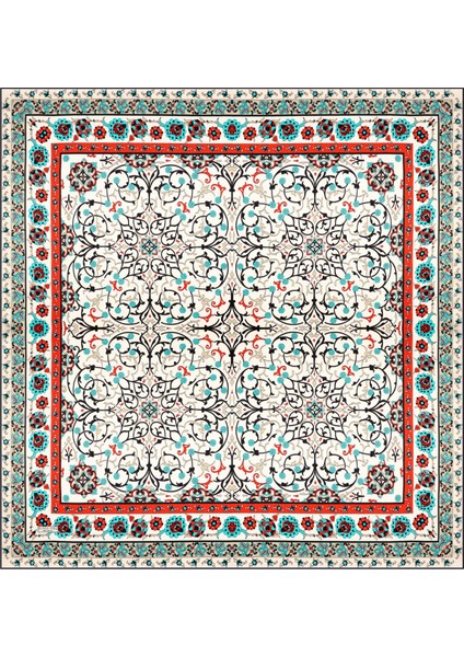 Ekru Sarmaşık Desen Sura Ipek Eşarp modelleri