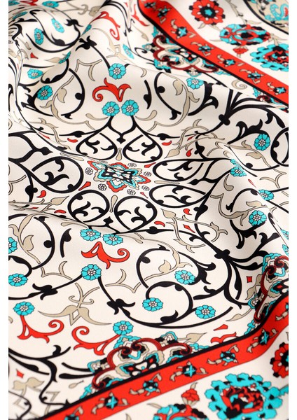 Ekru Sarmaşık Desen Sura Ipek Eşarp fırsatları