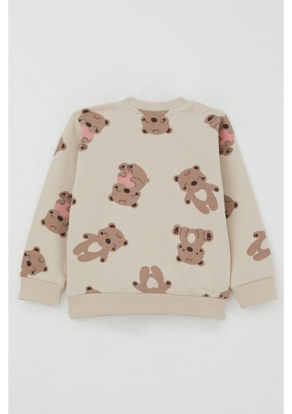 Kız Bebek Eşofman Takım Mutlu Ayıcık Desenli 6 Ay-2 Yaş, Bej fırsatları