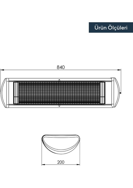 Ex-25 Süper Ecoray 2500 W Termostatlı Infrared Isıtıcı Soba – İç ve Dış Mekan Kullanımına Uygun, Elipsoidal Tel Sarım, 10x84x20 cm fırsatları