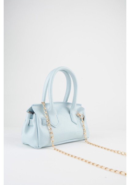 Kadın Kasa Bebe Mavi Charm Hediyeli Tasarım Çevirme Kilit Kapama El Kol ve Omuz Çantası fırsatları