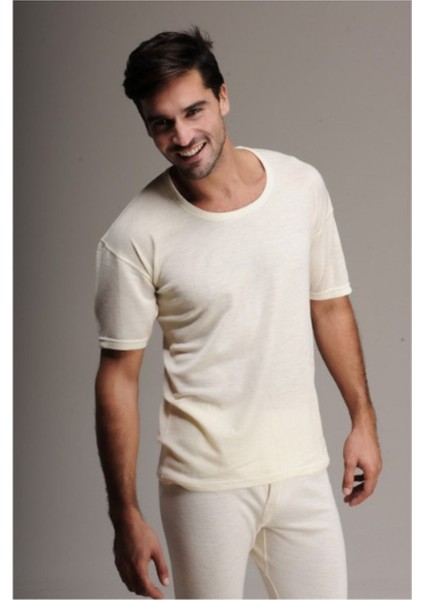 Erkek Krem Yün Kısa Kol Içlik fırsatları