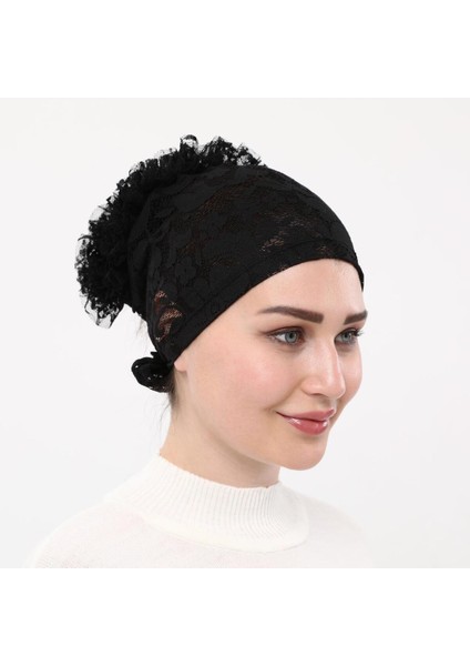 Kendinden Dantelli Fırfırlı Tesettüriç Bone fiyatları