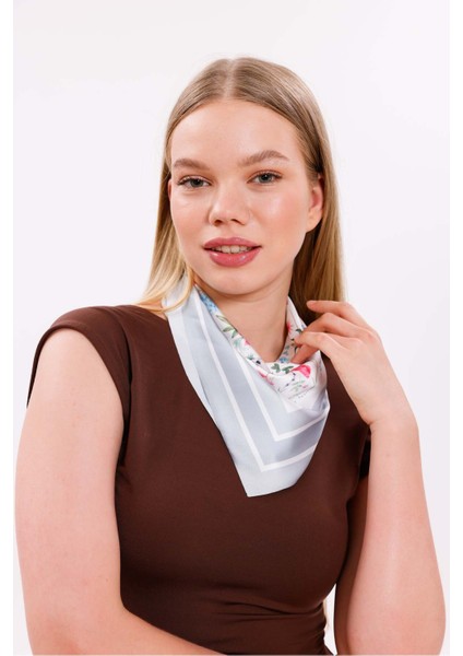 Gri Pastel Model Fular Estascarf 48 x 48 cm modelleri