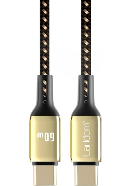 EC-141C 3m 60W Type-C To Type-C Pd Hızlı Şarj Kablosu - Gold