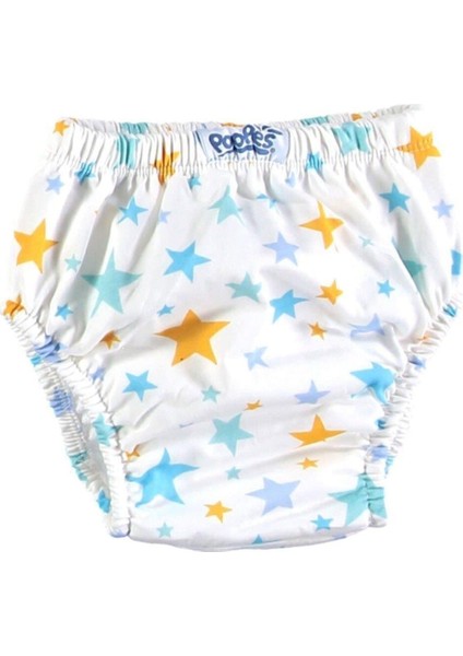 Erkek Çocuk Beyaz Su Geçirmez Yıldız Desenli Alıştırma Külodu