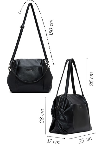 Kadın Siyah Uzun Askılı Omuz Çantası 25WBD2484FT fiyatları
