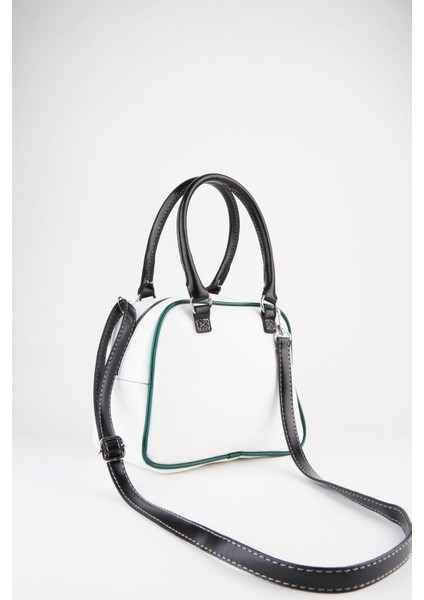 Kadın Beyaz Yeşil Retro Spor Ayarlanabilir Askılı Fermuar Kapama El Kol ve Omuz Çantası modelleri