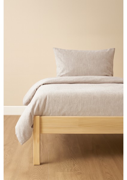 Tek Kişilik Nevresim Takımı Sütlü Kahve Eco cotton