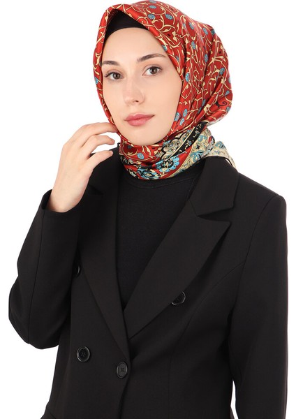 Bordo Sarmaşık Desen Sura Ipek Eşarp