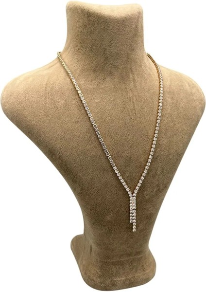 Londra Model Süet Kumaş Sütlü Kahve Renk 22/18 cm Kolye Sergileme Mankeni