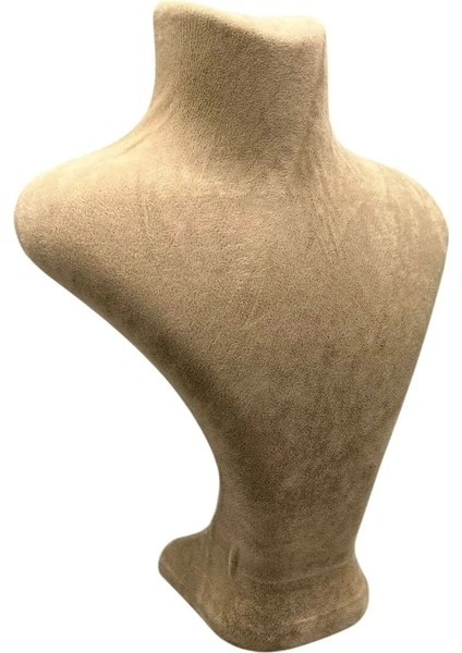 Londra Model Süet Kumaş Sütlü Kahve Renk 22/18 cm Kolye Sergileme Mankeni fiyatları