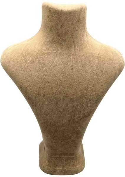 Londra Model Süet Kumaş Sütlü Kahve Renk 22/18 cm Kolye Sergileme Mankeni modelleri