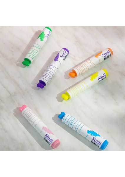 Desenli Kalp Figürlü Fosforlu Kalem Seti - 6'lı fiyatları