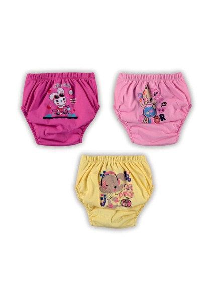 Pamuk 3'lü Kız Kombin 2 Neşeli Alıştırma Külodu