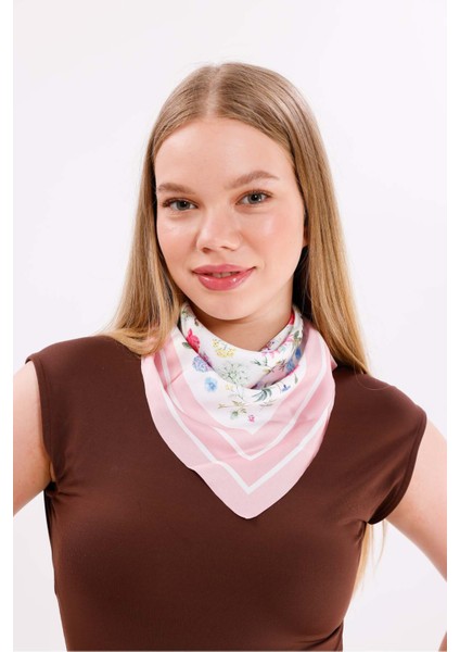Pembe Bahar Model Fular Estascarf 48 x 48 cm modelleri