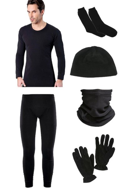 Termal Içlik Takımı Polar Bere Boyunluk Eldiven Çorap Seti