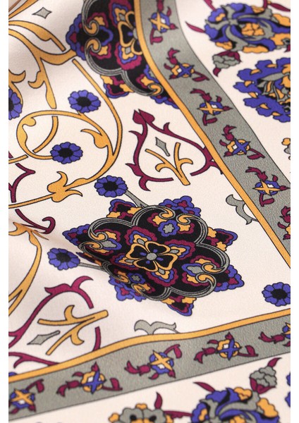 Gri Sarmaşık Desen Sura Ipek Eşarp fırsatları