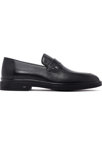 Erkek Siyah Deri Klasik Loafer 25WFD620918