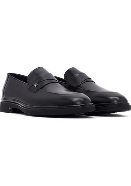 Erkek Siyah Deri Klasik Loafer 25WFD620918 modelleri