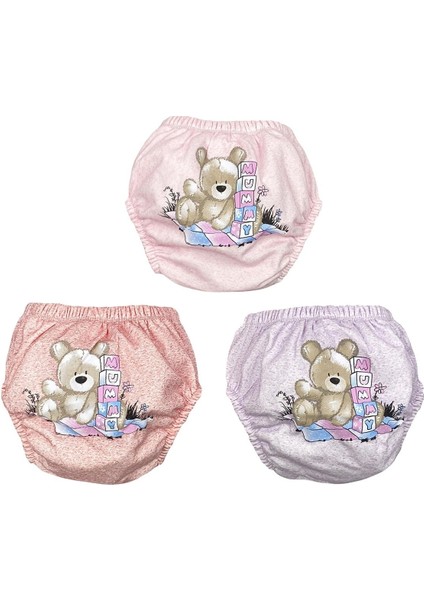 Popees Kız Bebek Alıştırma Külodu 3'lü Set Pembe