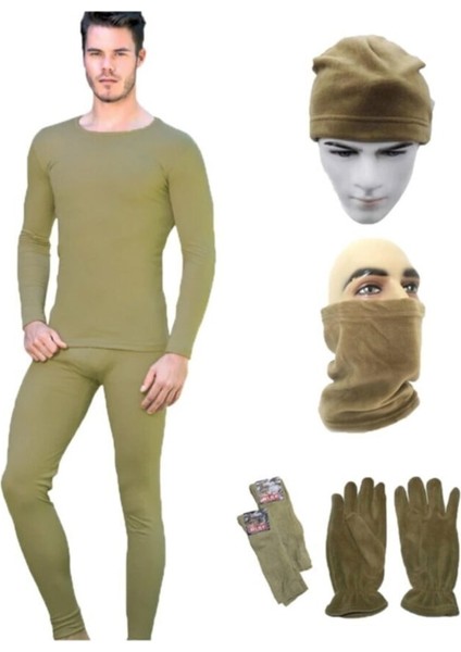 Askeri Termal Içlik Takımı Polar Bere Boyunluk Eldiven Çorap Seti Asker Malzemeleri