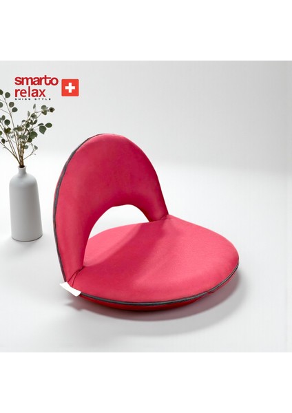 SmartoRelax Katlanabilir Yuvarlak Zemin Koltuğu – Ayarlanabilir Sırt Destekli,Bordo fiyatları