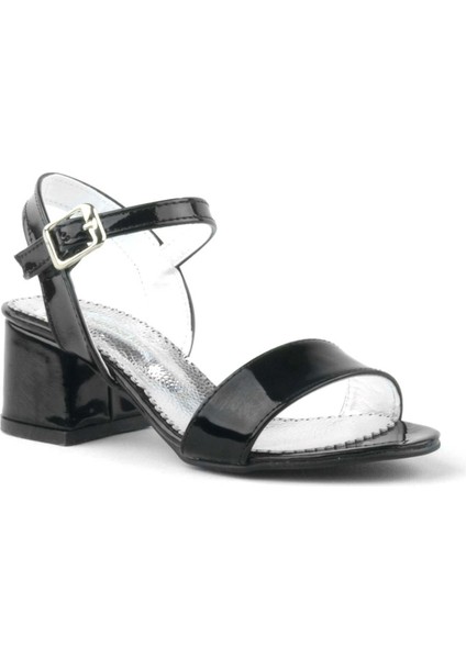 Pony Siyah Rugan Kalın Topuklu Kız Çocuk Abiye Ayakkabı fiyatları