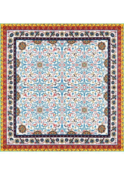 Turkuaz Sarmaşık Desen Sura Ipek Eşarp modelleri