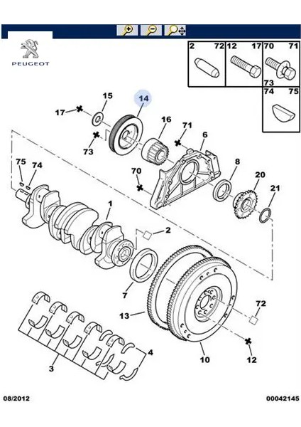 Krank Kasnaği Klimasiz Partner M49-M59 Dw8-1.9 Duz