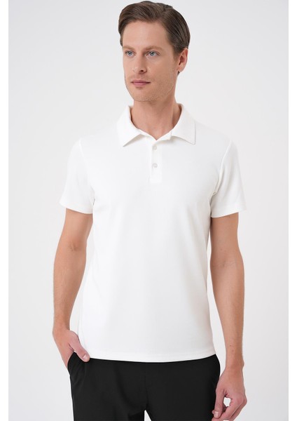 Comfort Fit Polo Yaka Esnek Pamuk Casuel Ekru Tişört Ts 886 fiyatları