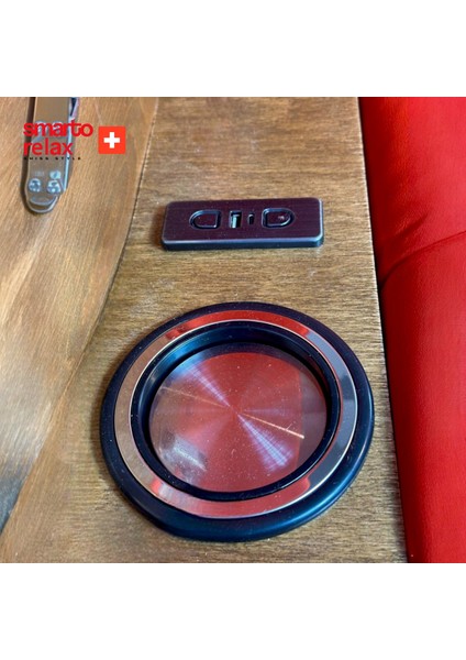 TV Koltuğu Berlin Elektrikli Kontrol Panelli Sırt Dayanağı Kontrol Panelli Ergonomik Kırmızı Deri Dekoratif Baba Koltuğu
