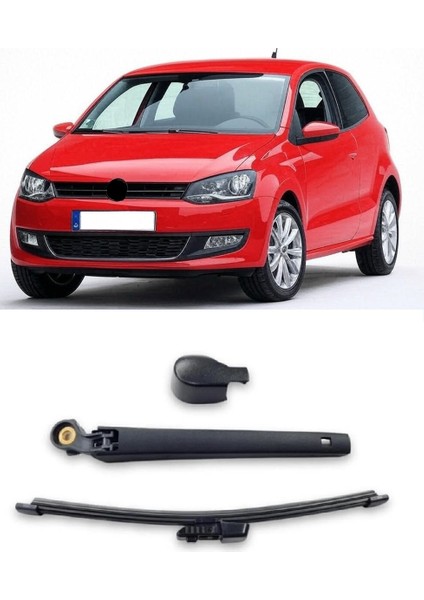 Volkswagen Polo 6r 2010-2017 Arka Cam Silecek Kolu ve Süpürgesi Kapak Takım 6R6955707B