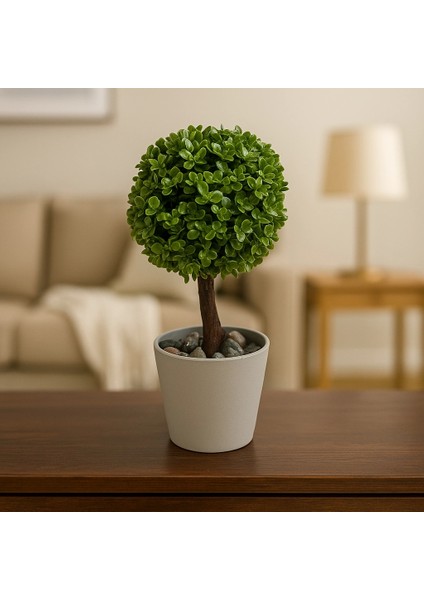 Dekoratif Mini Yapay Topiary – Plastik Saksılı – 10*10*20 cm modelleri
