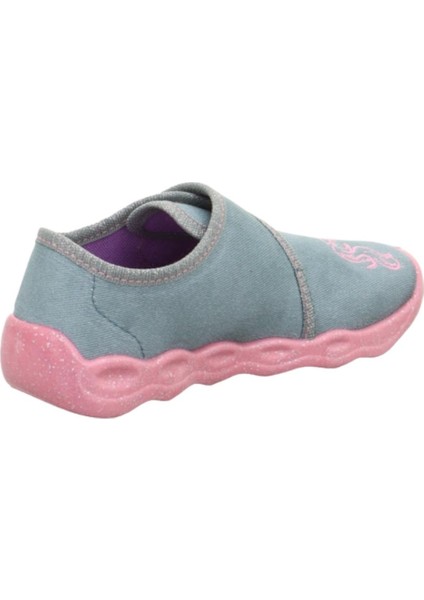 Nakışlı Keten Ev Ayakkabısı Mavi modelleri