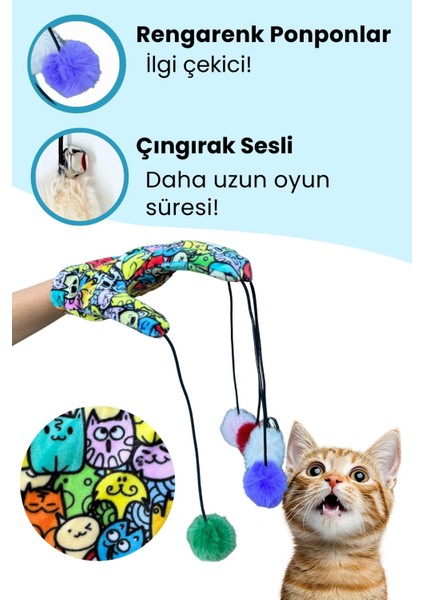 Sihirli Eldiven Ponponlu Kedi Oltası – Kedi Desenli Sesli Kedi Oyuncağı modelleri