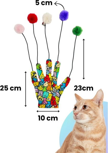 Sihirli Eldiven Ponponlu Kedi Oltası – Kedi Desenli Sesli Kedi Oyuncağı fırsatları